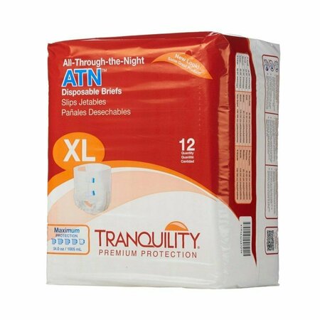 TRANQUILITY ATN Heavy Protection Incontinence Brief, Extra Large, 12PK 2187